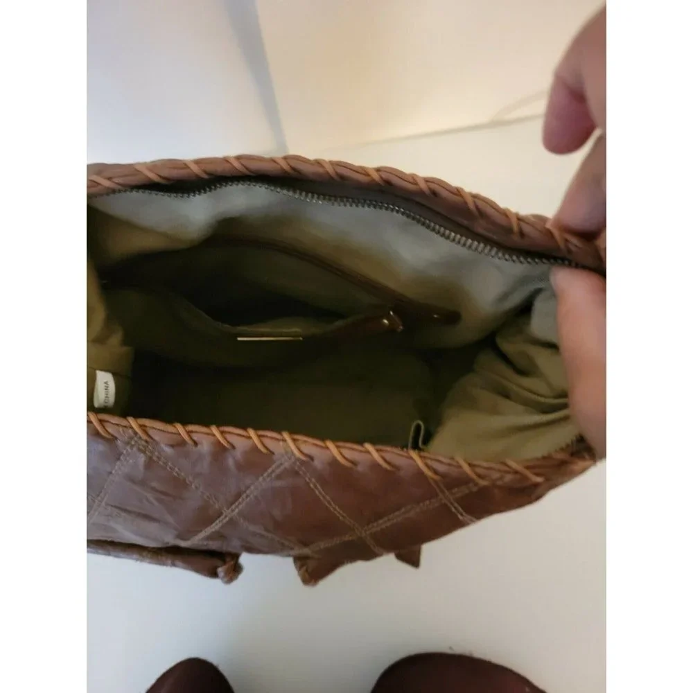 Isabella Fiore Twist Sis Skylar Leather Bag In Chocolate Brown